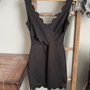 Scallop black dress